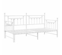 Berkfield Modern Daybed Frame With Trundle In White - 90X190 Cm Steel
