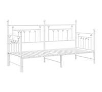 Berkfield Modern Daybed Frame With Trundle White 75X190 Cm Steel