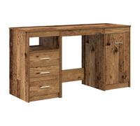 Berkfield Modern Desk With Cabinet Old Wood Engineered Wood