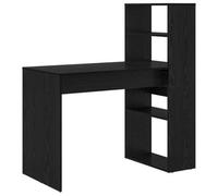 Berkfield Modern Desk With Storage Black Oak 113X54X120 Cm Engineered Wood