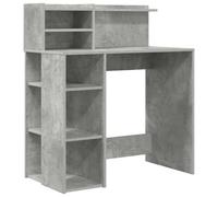 Berkfield Modern Desk With Storage Concrete Grey 90X48X101.5 Cm Engineered Wood
