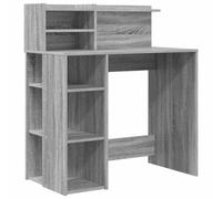 Berkfield Modern Desk With Storage Grey Sonoma 90X48X101.5 Cm Engineered Wood
