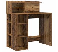 Berkfield Modern Desk With Storage Old Wood 90X48X101.5 Cm Engineered Wood