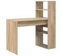 Berkfield Modern Desk With Storage Sonoma Oak 113X54X120 Cm Engineered Wood