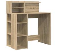 Berkfield Modern Desk With Storage Sonoma Oak 90X48X101.5 Cm Engineered Wood
