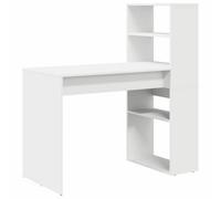 Berkfield Modern Desk With Storage White 113X54X120 Cm Engineered Wood