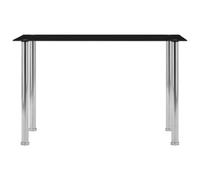 Berkfield Modern Dining Table Black 120X60X75 Cm Tempered Glass