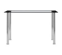 Berkfield Modern Dining Table Black And Transparent 120X60X75 Cm Tempered Glass
