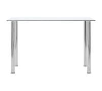 Berkfield Modern Dining Table Transparent 120X60X75 Cm Tempered Glass