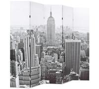 Berkfield Modern Folding Room Divider 200X170 Cm New York By Day Black And White