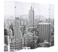 Berkfield Modern Folding Room Divider 228X170 Cm New York By Day Black And White