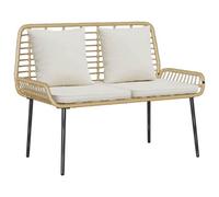 Berkfield Modern Garden Bench Poly Rattan, Steel