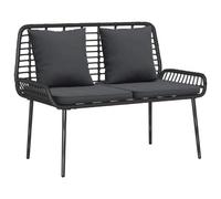 Berkfield Modern Garden Bench Poly Rattan, Steel