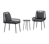 Berkfield Modern Garden Dining Set 3 Pcs Poly Rattan, Steel
