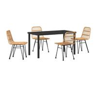 Berkfield Modern Garden Dining Set 4 Pcs Brown Poly Rattan