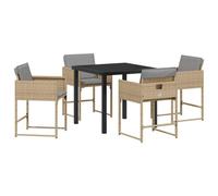 Berkfield Modern Garden Dining Set 5 Pcs Beige Poly Rattan
