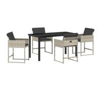 Berkfield Modern Garden Dining Set 5 Pcs Light Grey Poly Rattan
