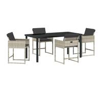 Berkfield Modern Garden Dining Set 5 Pcs Light Grey Poly Rattan
