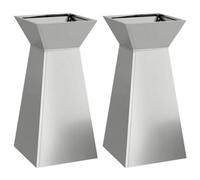 Berkfield Modern Garden Pillar Planters 2 Pcs With Bowl 35X35X73 Cm Galvanised Steel
