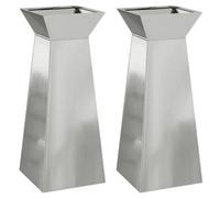 Berkfield Modern Garden Pillar Planters 2 Pcs With Bowl 40X40X100 Cm Galvanised Steel