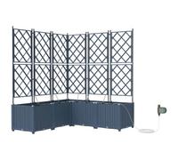 Berkfield Modern Garden Planter With Trellis 5 Pcs Grey 120X120X143 Cm