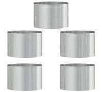 Berkfield Modern Garden Planters 5 Pcs Silver 30 X 30 X 20 Cm Galvanised Steel