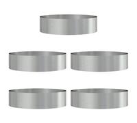 Berkfield Modern Garden Planters 5 Pcs Silver 80 X 80 X 20 Cm Galvanised Steel