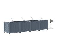 Berkfield Modern Garden Planters Light Grey 160 X 40 X 37.5 Cm Steel