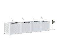 Berkfield Modern Garden Planters White 160 X 40 X 37.5 Cm Steel