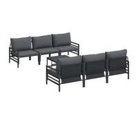 Berkfield Modern Garden Sofa Set With Cushion 7 Pcs Anthracite Steel & Fabric