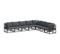 Berkfield Modern Garden Sofa Set With Cushion 8 Pcs Black Aluminium