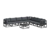 Berkfield Modern Garden Sofa Set With Cushion 9 Pcs Black Aluminium