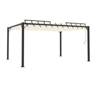 Berkfield Modern Gazebo With Louvered Roof 3X4 M Cream Fabric And Aluminium