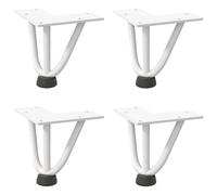 Berkfield Modern Hairpin Legs For Coffee Table 4 Pcs White 10 Cm Solid Steel