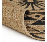Berkfield Modern Handmade Rug Jute With Black Print 90 Cm