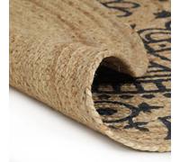 Berkfield Modern Handmade Rug Jute With Dark Blue Print 90 Cm
