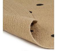 Berkfield Modern Handmade Rug Jute With Print Polka Dot 120 Cm