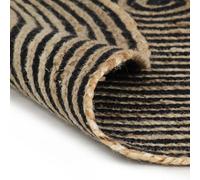 Berkfield Modern Handmade Rug Jute With Spiral Design Black 90 Cm
