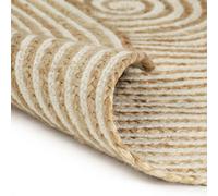 Berkfield Modern Handmade Rug Jute With Spiral Design White 120 Cm