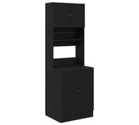 Berkfield Modern Kitchen Cabinet Black Oak 60X50X180 Cm Engineered Wood