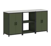 Berkfield Modern Kitchen Storage Set 3 Pcs Olive Green 180 X 50 X 92 Cm