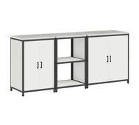 Berkfield Modern Kitchen Storage Set With Shelf 3 Pcs White 210 X 50 X 92 Cm