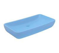 Berkfield Modern Luxury Basin Rectangular Matt Light Blue 71X38 Cm Ceramic