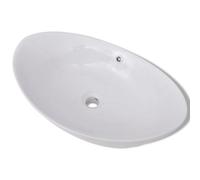 Berkfield Modern Luxury Ceramic Basin Oval With Overflow 59 X 38,5 Cm