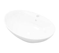 Berkfield Modern Luxury Ceramic Basin Oval With Overflow And Faucet Hole
