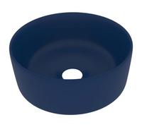 Berkfield Modern Luxury Wash Basin Round Matt Dark Blue 40X15 Cm Ceramic
