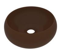 Berkfield Modern Luxury Wash Basin Round Matt Dark Brown 40X15 Cm Ceramic