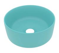 Berkfield Modern Luxury Wash Basin Round Matt Light Green 40X15 Cm Ceramic
