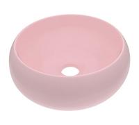 Berkfield Modern Luxury Wash Basin Round Matt Pink 40X15 Cm Ceramic
