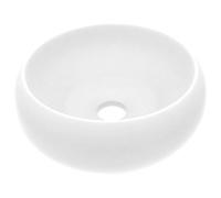 Berkfield Modern Luxury Wash Basin Round Matt White 40X15 Cm Ceramic